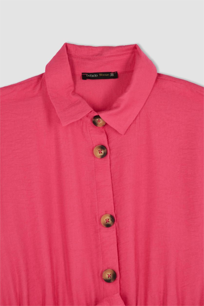 WOMAN Pink Linen Look Midi Dress