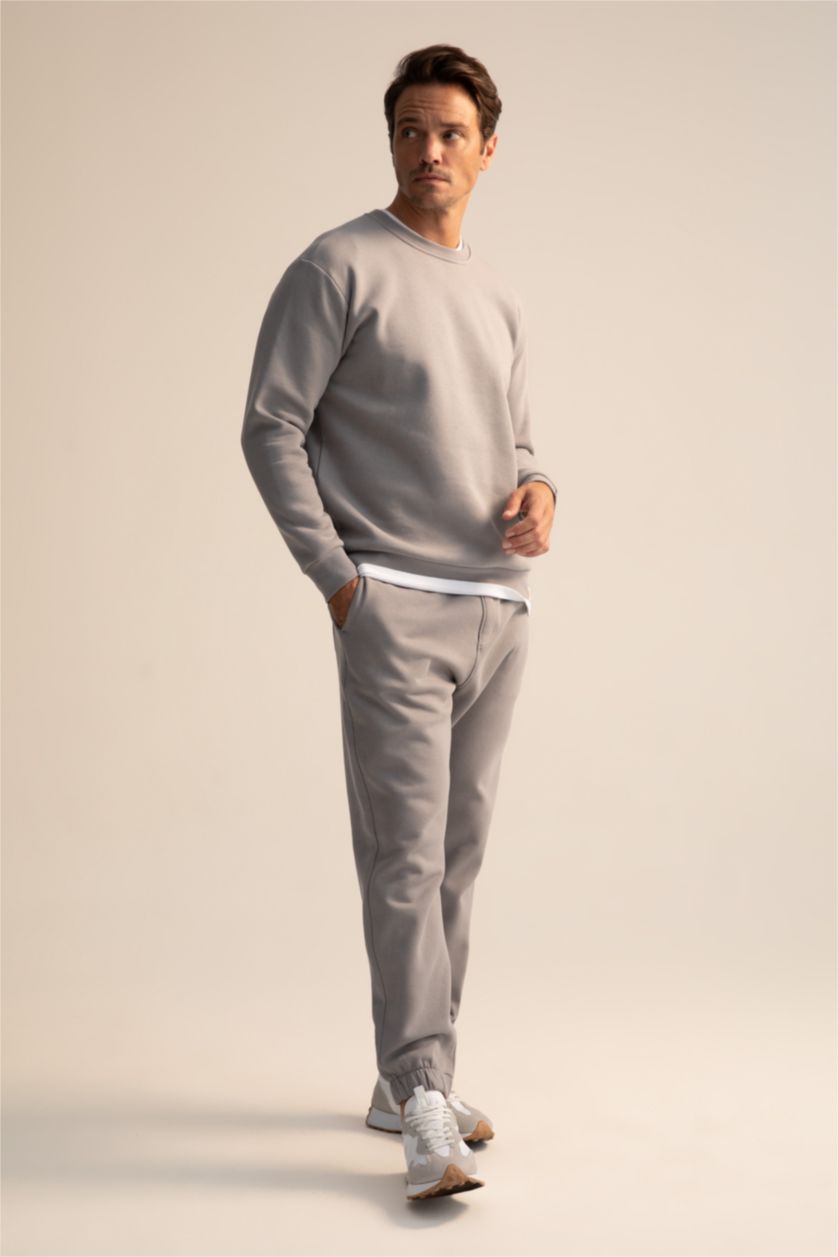 HOMME Gris Pantalon Coupe décontractée