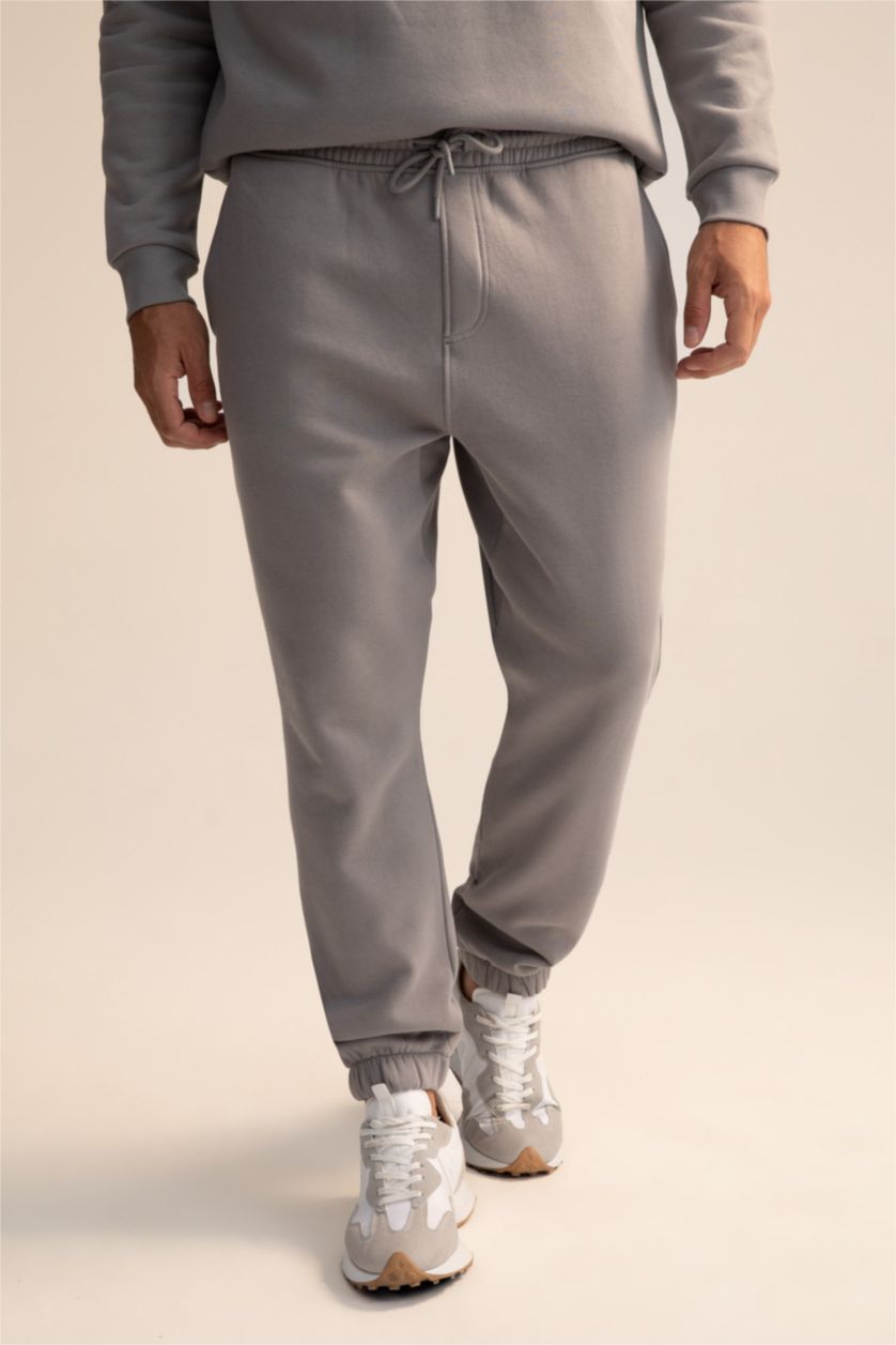 HOMME Gris Pantalon Coupe décontractée