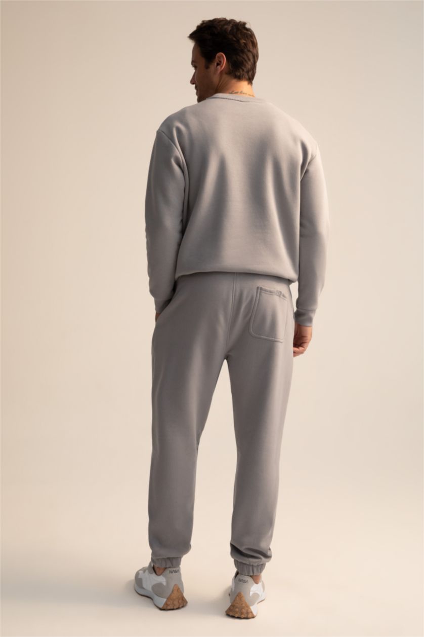 HOMME Gris Pantalon Coupe décontractée