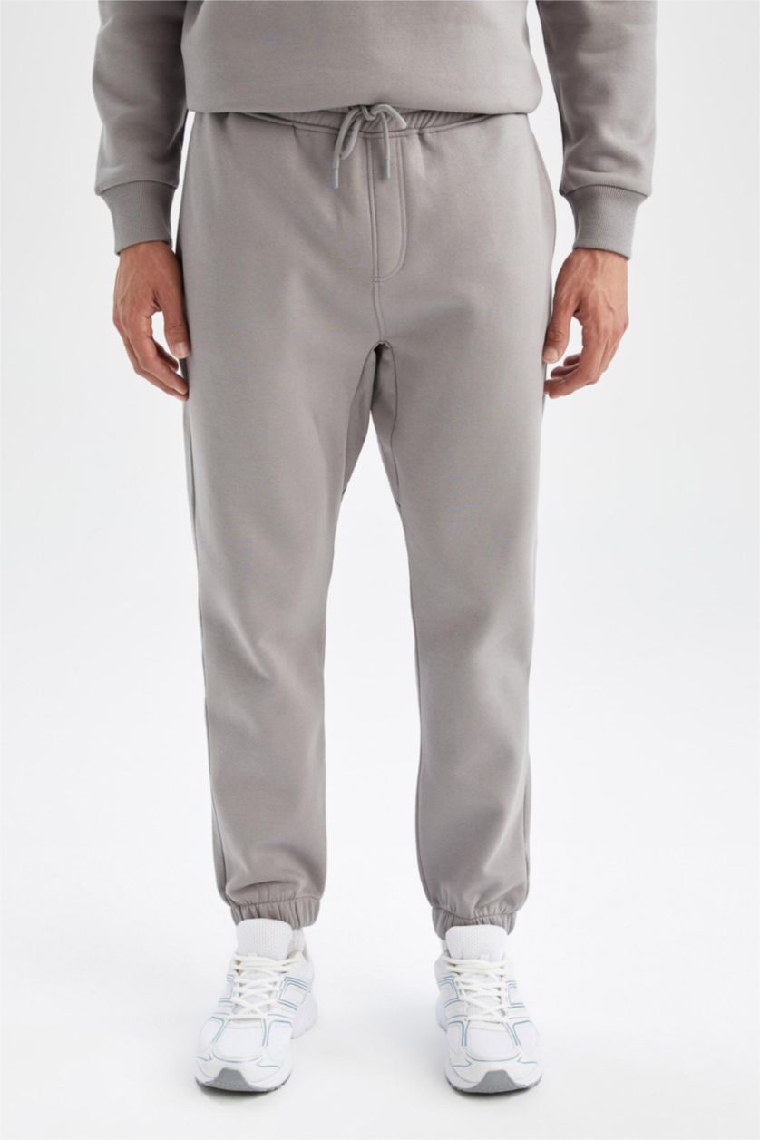 HOMME Gris Pantalon Coupe décontractée