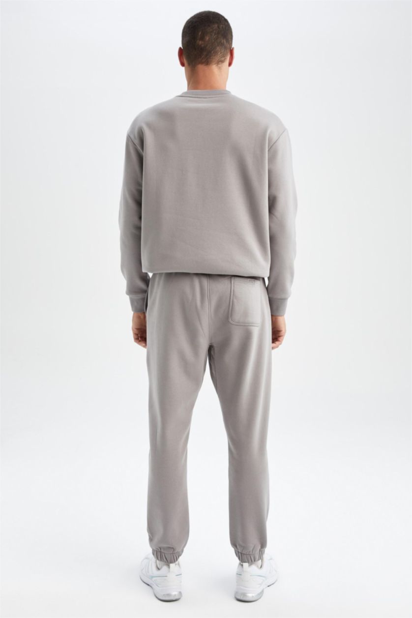 HOMME Gris Pantalon Coupe décontractée