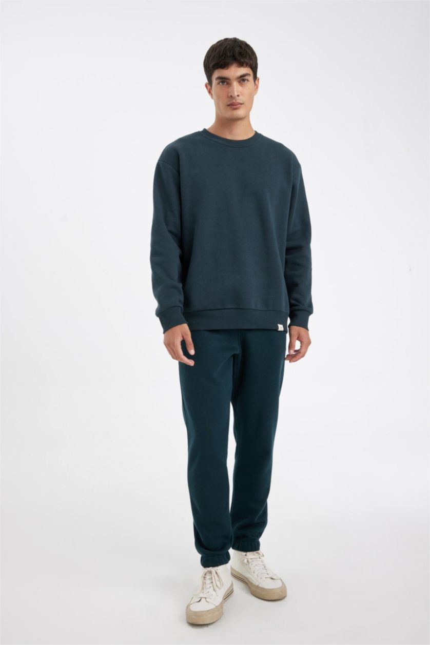 Мужчины Темно-зеленый Штаны свободного кроя из плотной ткани