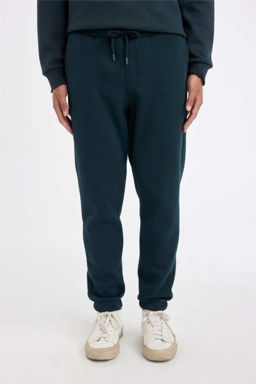 Мужчины Темно-зеленый Штаны свободного кроя из плотной ткани