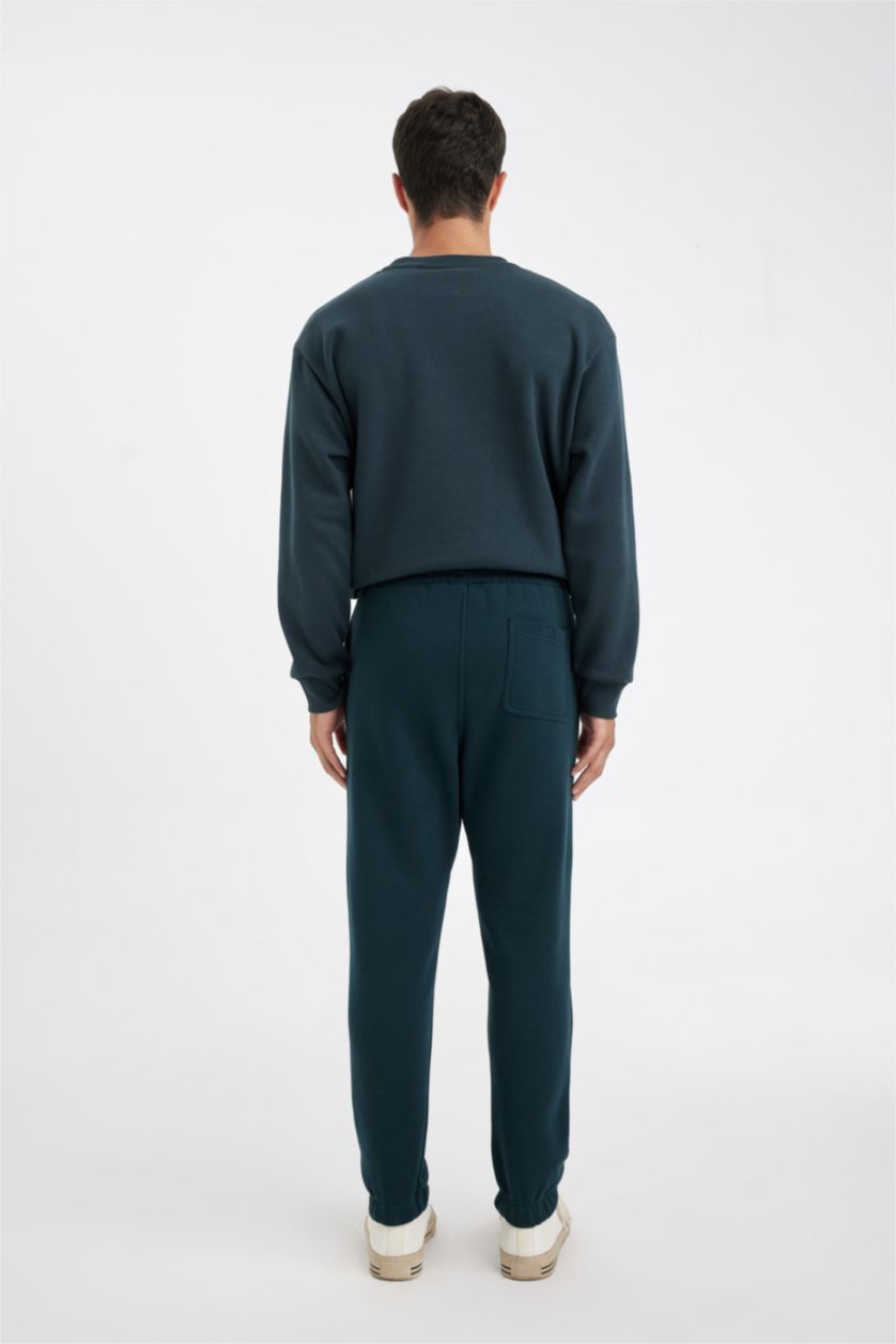 Мужчины Темно-зеленый Штаны свободного кроя из плотной ткани