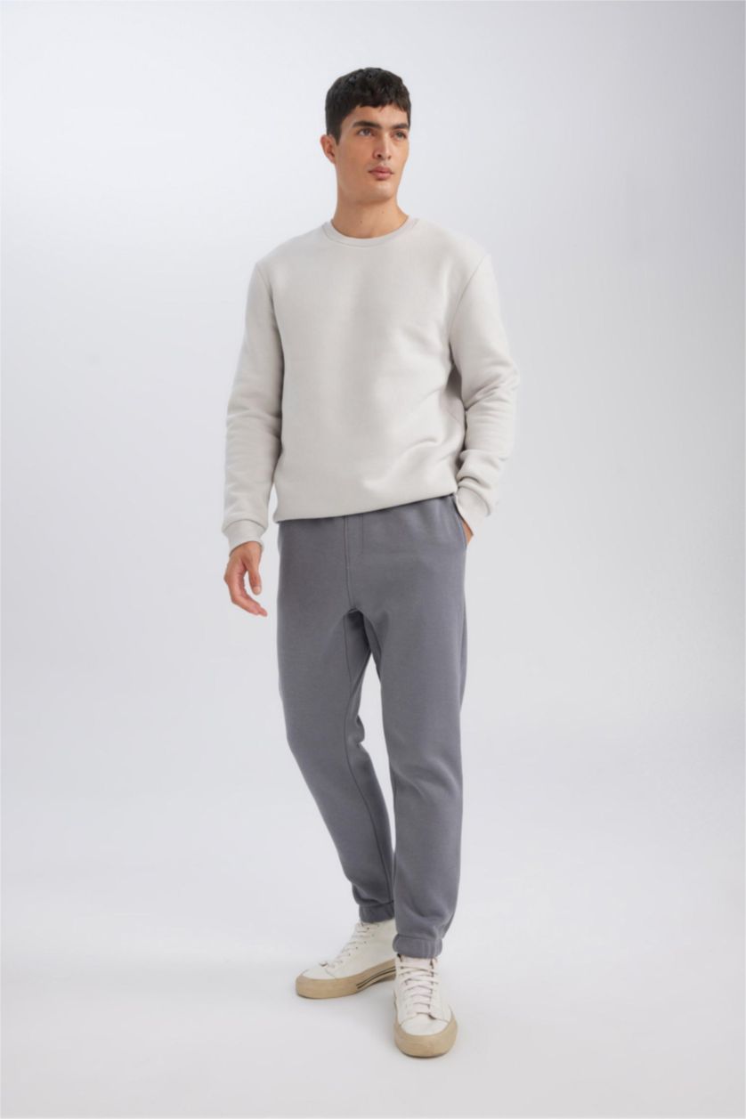 Мужчины Темно-серый Спортивные штаны свободного кроя