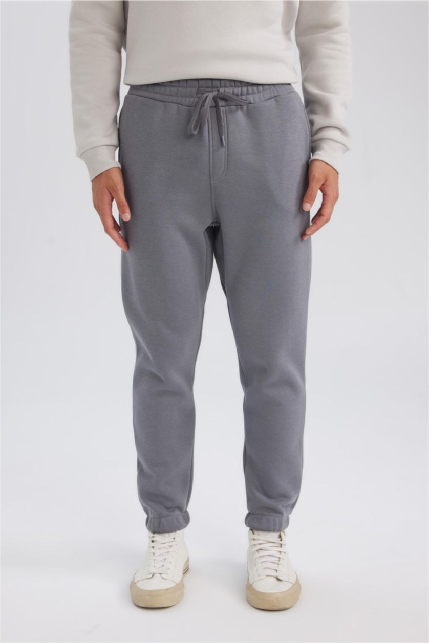 Мужчины Темно-серый Спортивные штаны свободного кроя