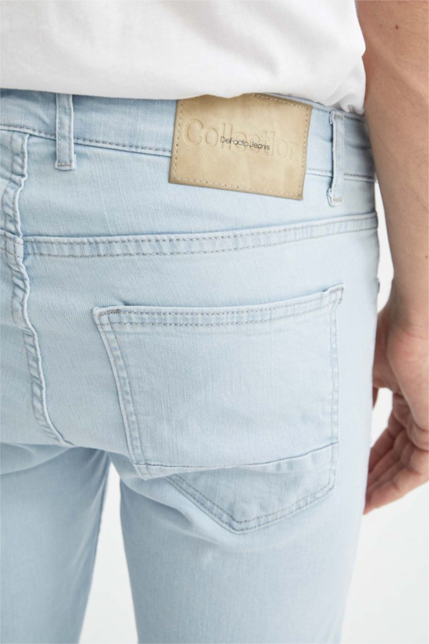 Erkek Buz Mavi Carlo Skınny Fıt Normal Bel Dar Paça Pantolon