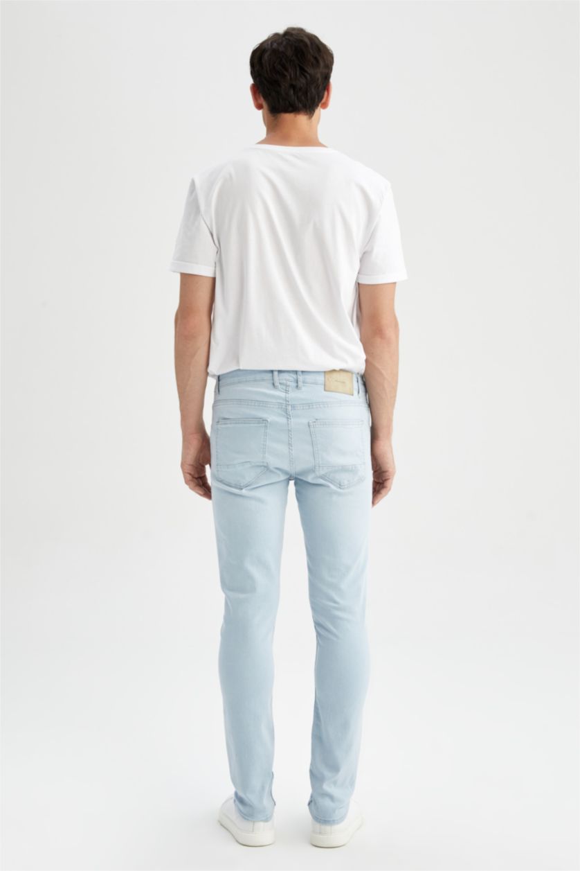 Erkek Buz Mavi Carlo Skınny Fıt Normal Bel Dar Paça Pantolon