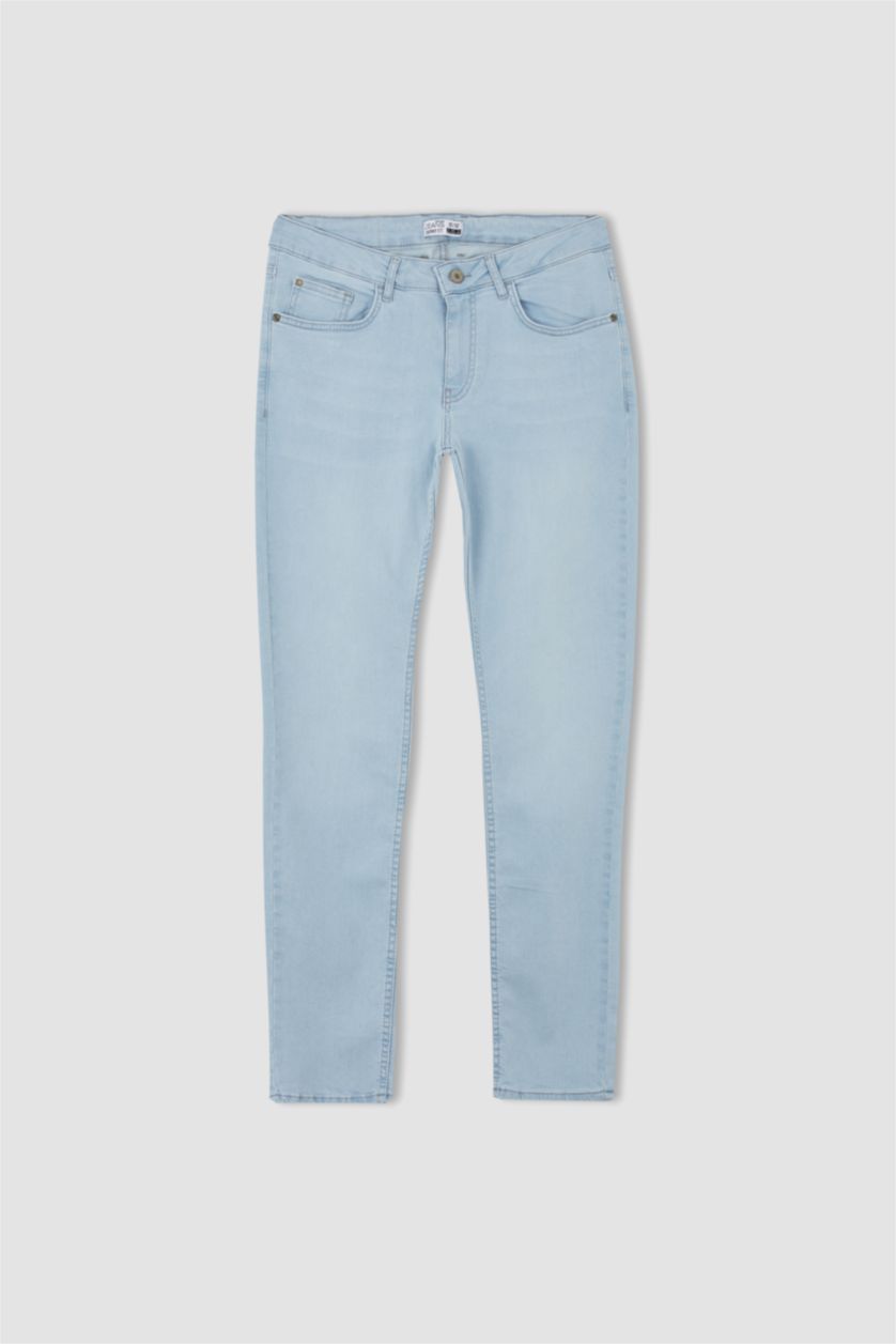 Erkek Buz Mavi Carlo Skınny Fıt Normal Bel Dar Paça Pantolon