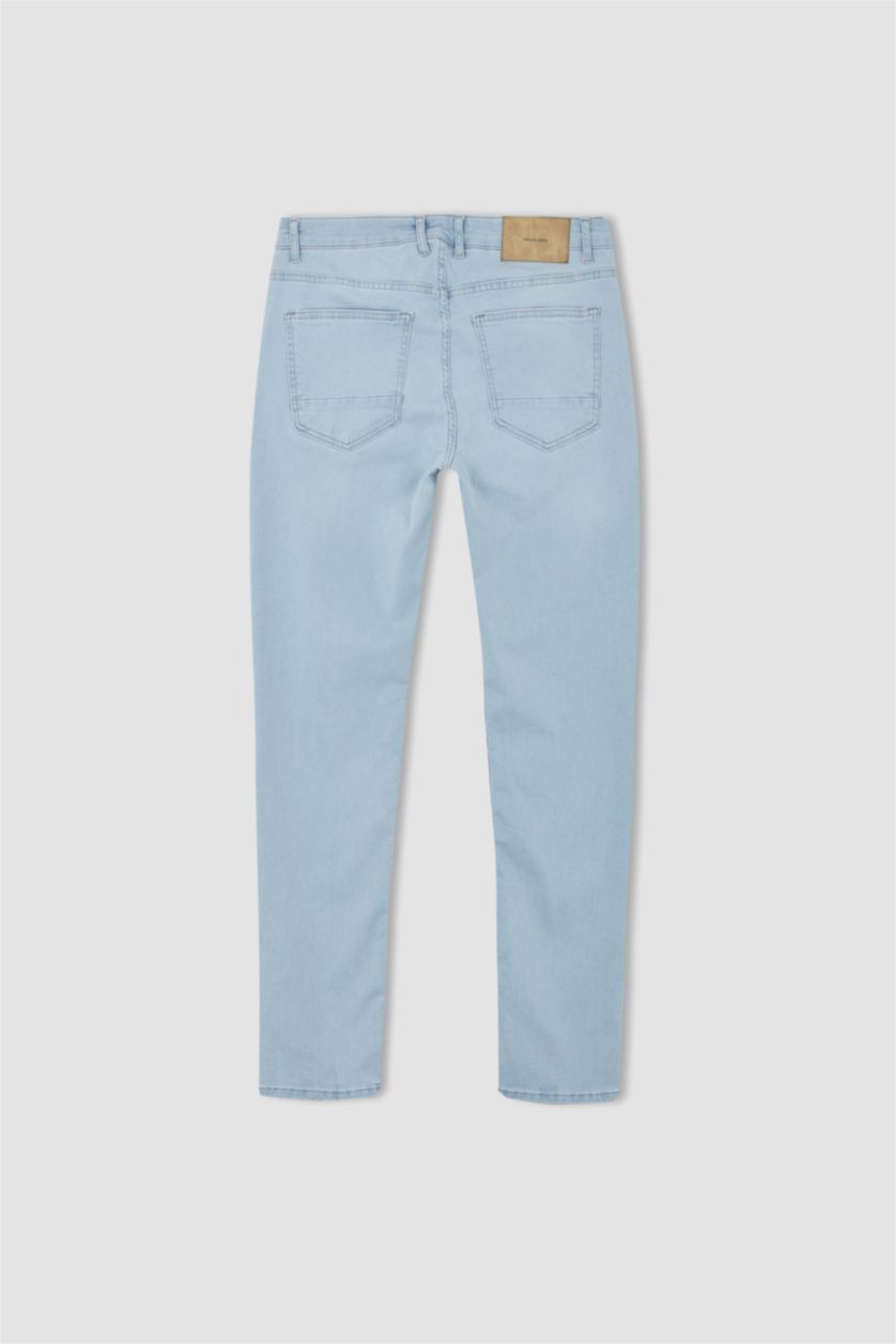 Erkek Buz Mavi Carlo Skınny Fıt Normal Bel Dar Paça Pantolon