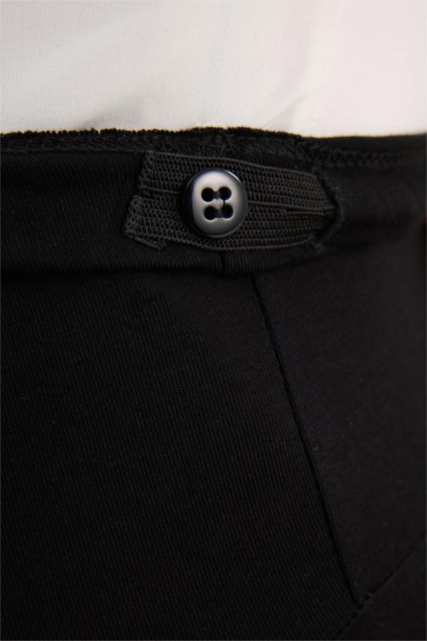 Woman Black Skinny Fit Knitted Maternity Bottoms