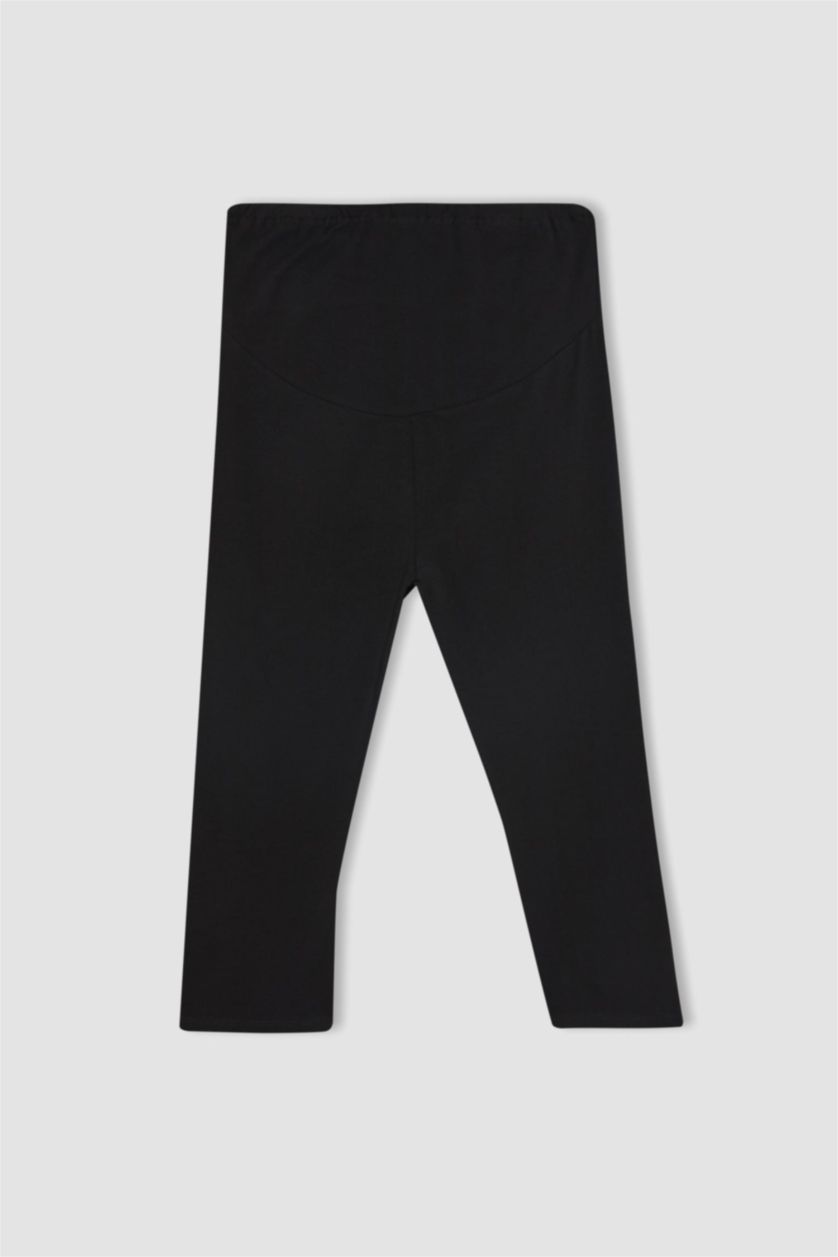 Woman Black Skinny Fit Knitted Maternity Bottoms