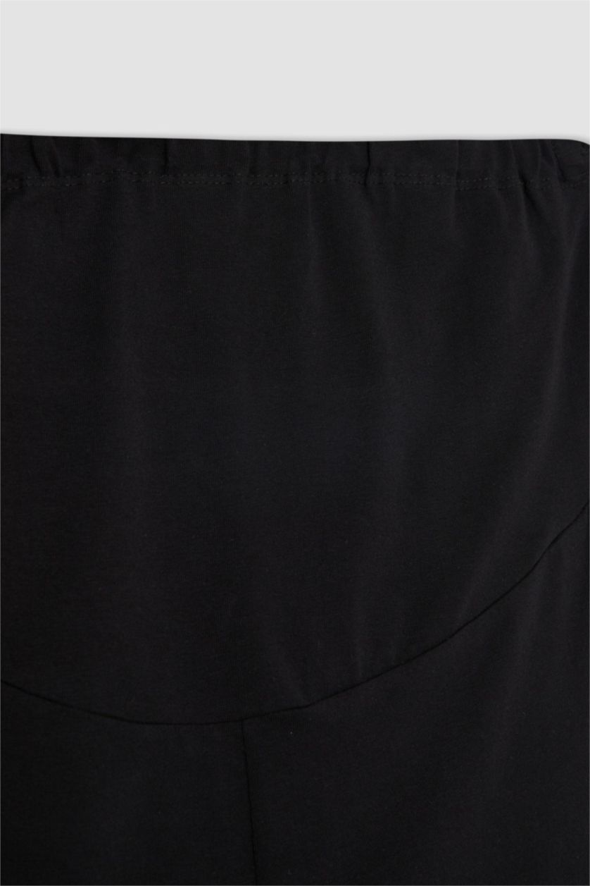 Woman Black Skinny Fit Knitted Maternity Bottoms