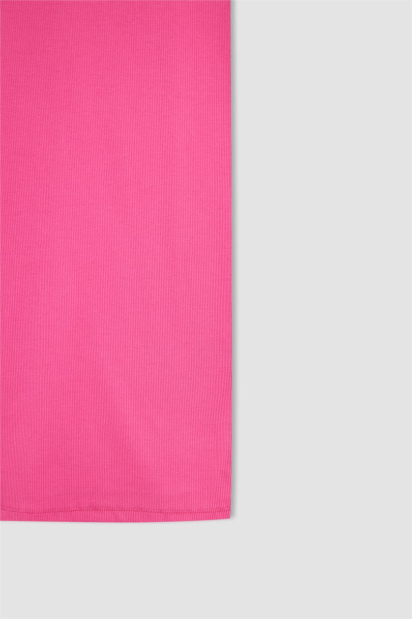 Woman Pink Basic Sleeveless Midi Dress