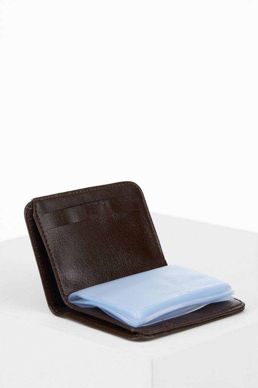 رجال بني محفظة جلد صناعي