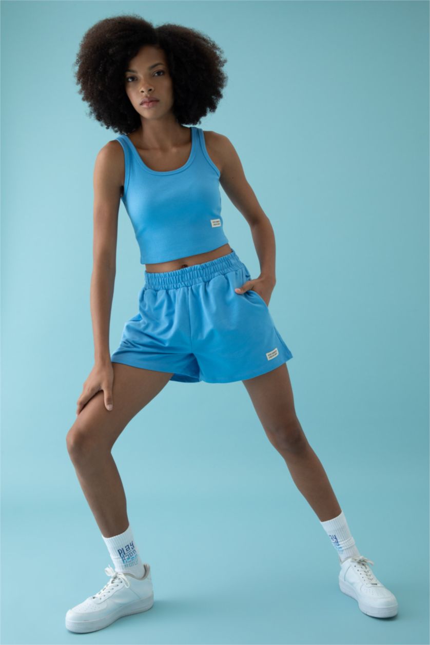 WOMAN Blue Slim Fit Shorts