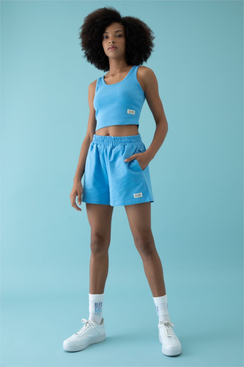 WOMAN Blue Slim Fit Shorts