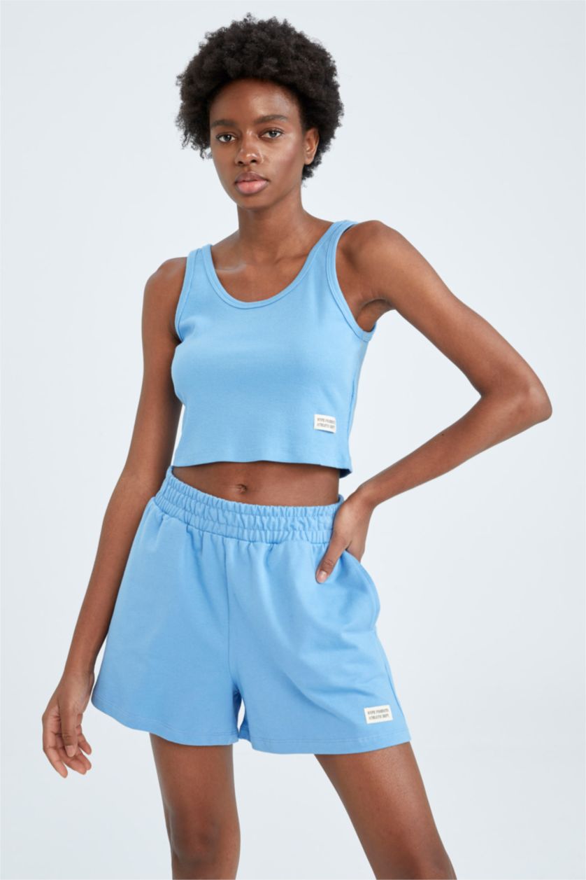 WOMAN Blue Slim Fit Shorts