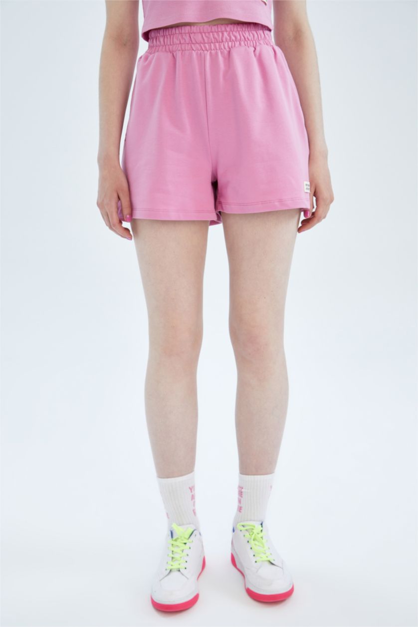 WOMAN Lilac DeFactoFit Slim Fit 100% Cotton Shorts