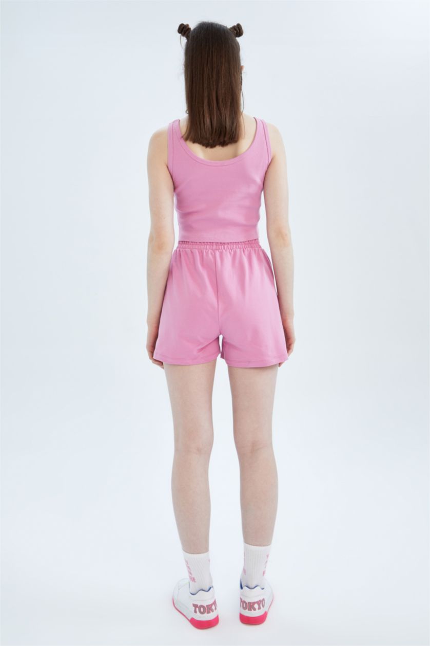 WOMAN Lilac DeFactoFit Slim Fit 100% Cotton Shorts