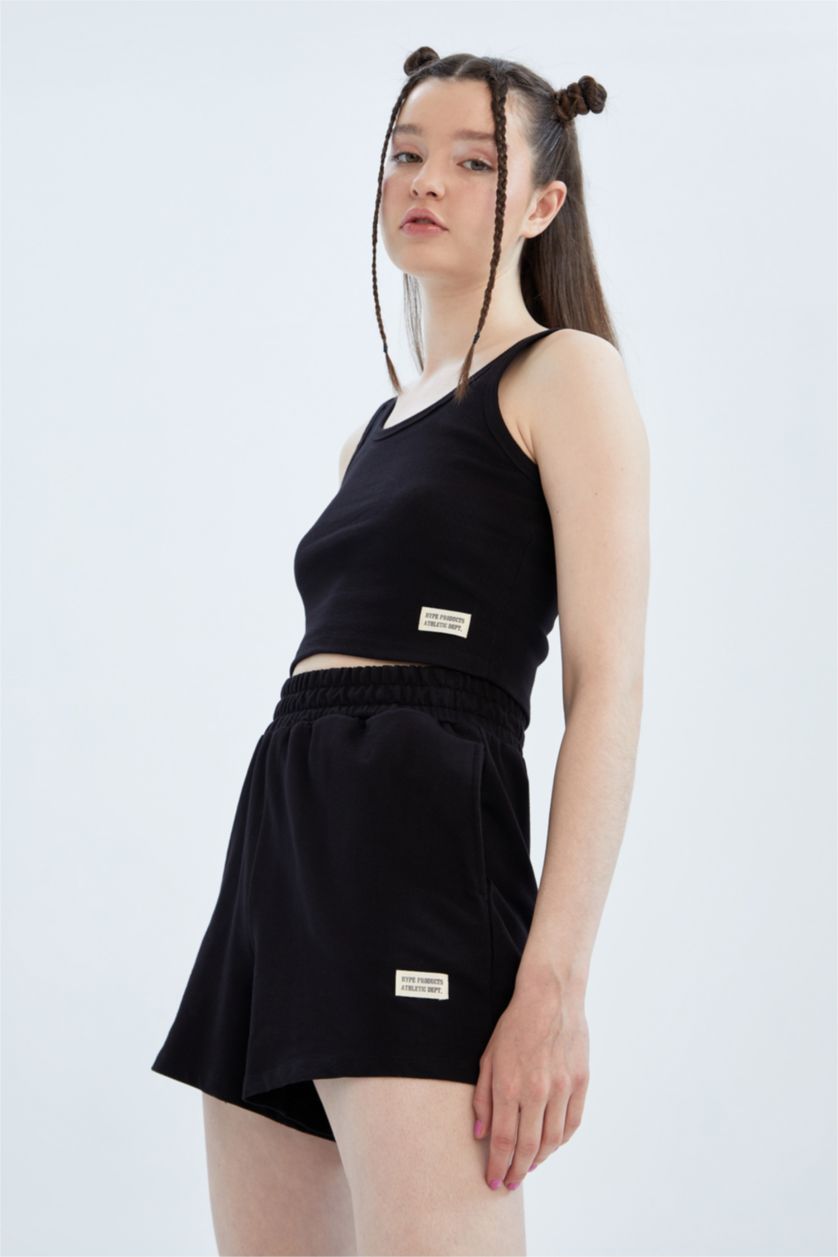 FEMME Noir Coupe slim raccourcie