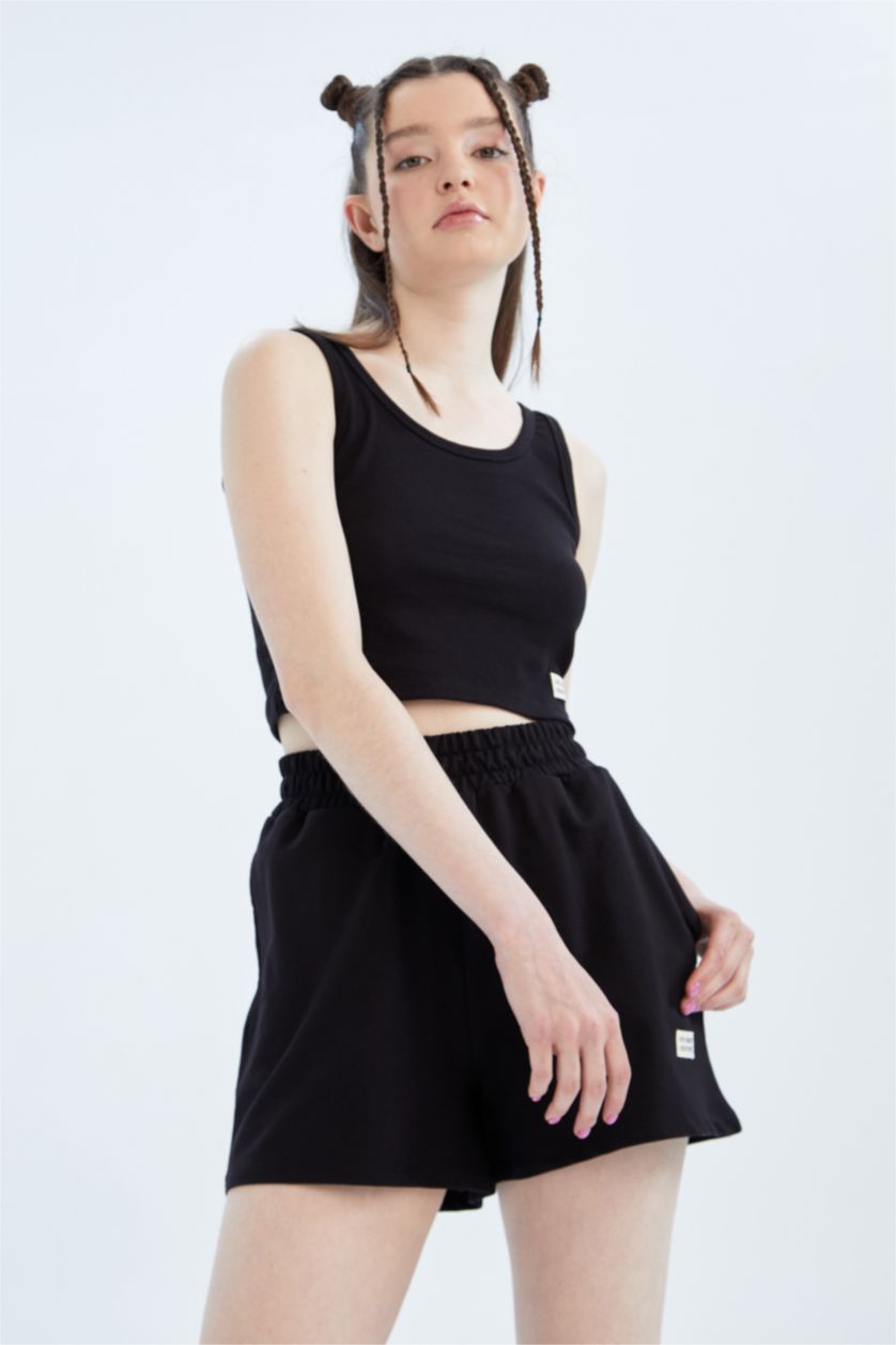 FEMME Noir Coupe slim raccourcie