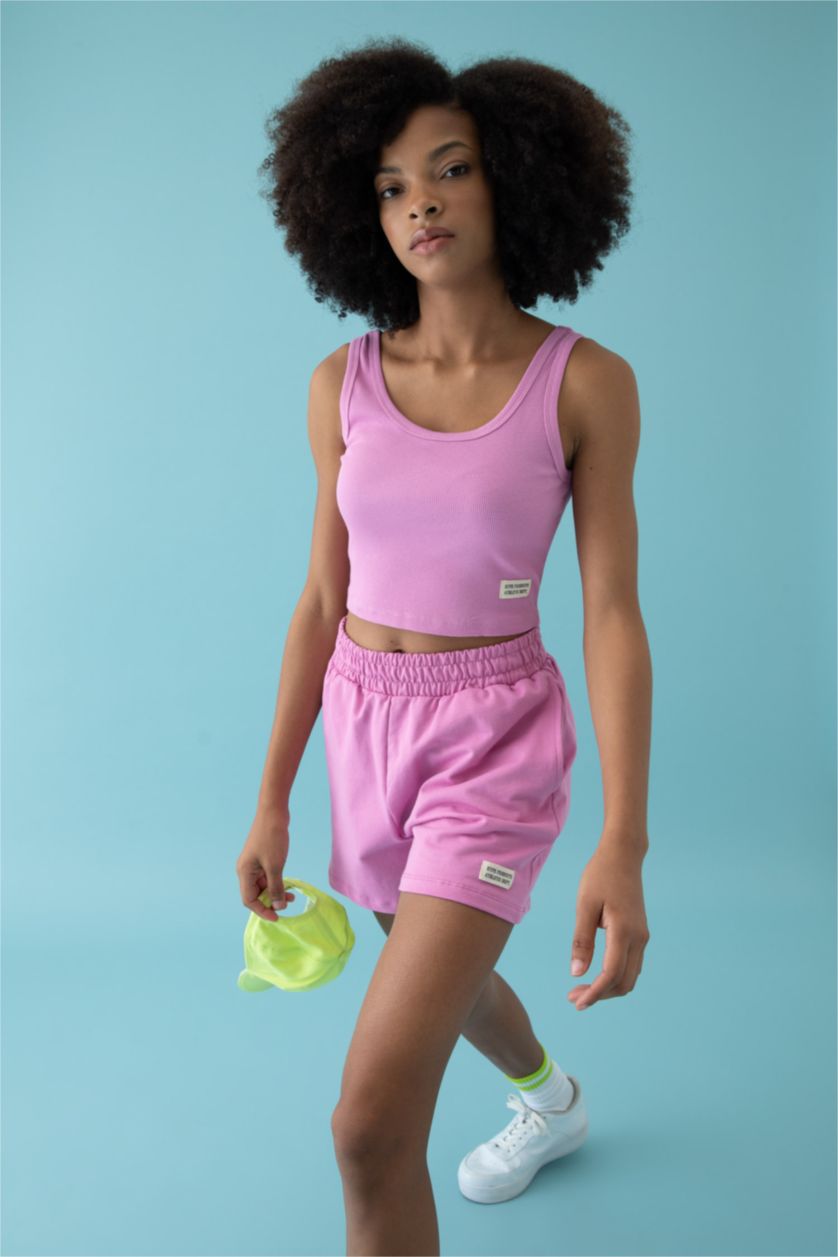 FEMME Violet Coupe slim raccourcie