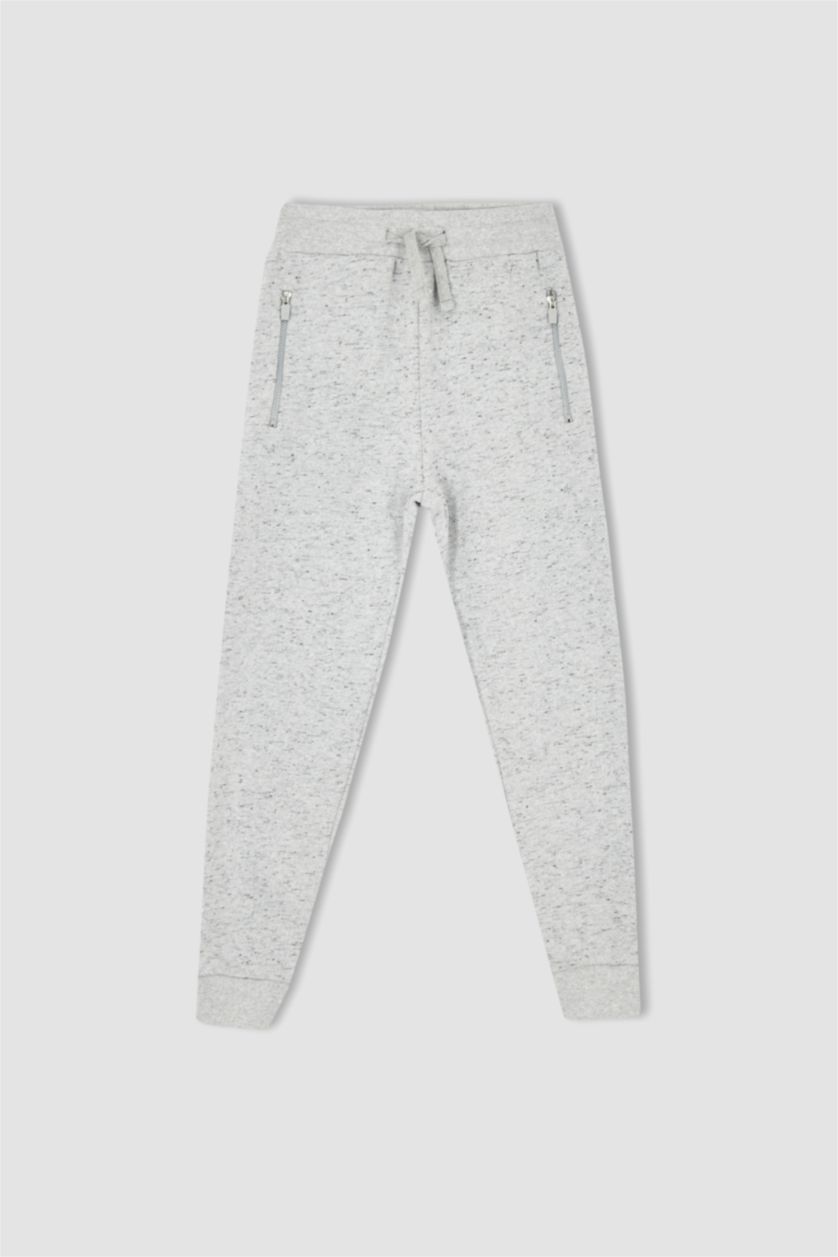 BOYS & TEENS Grey Melange Regular Fit Trousers