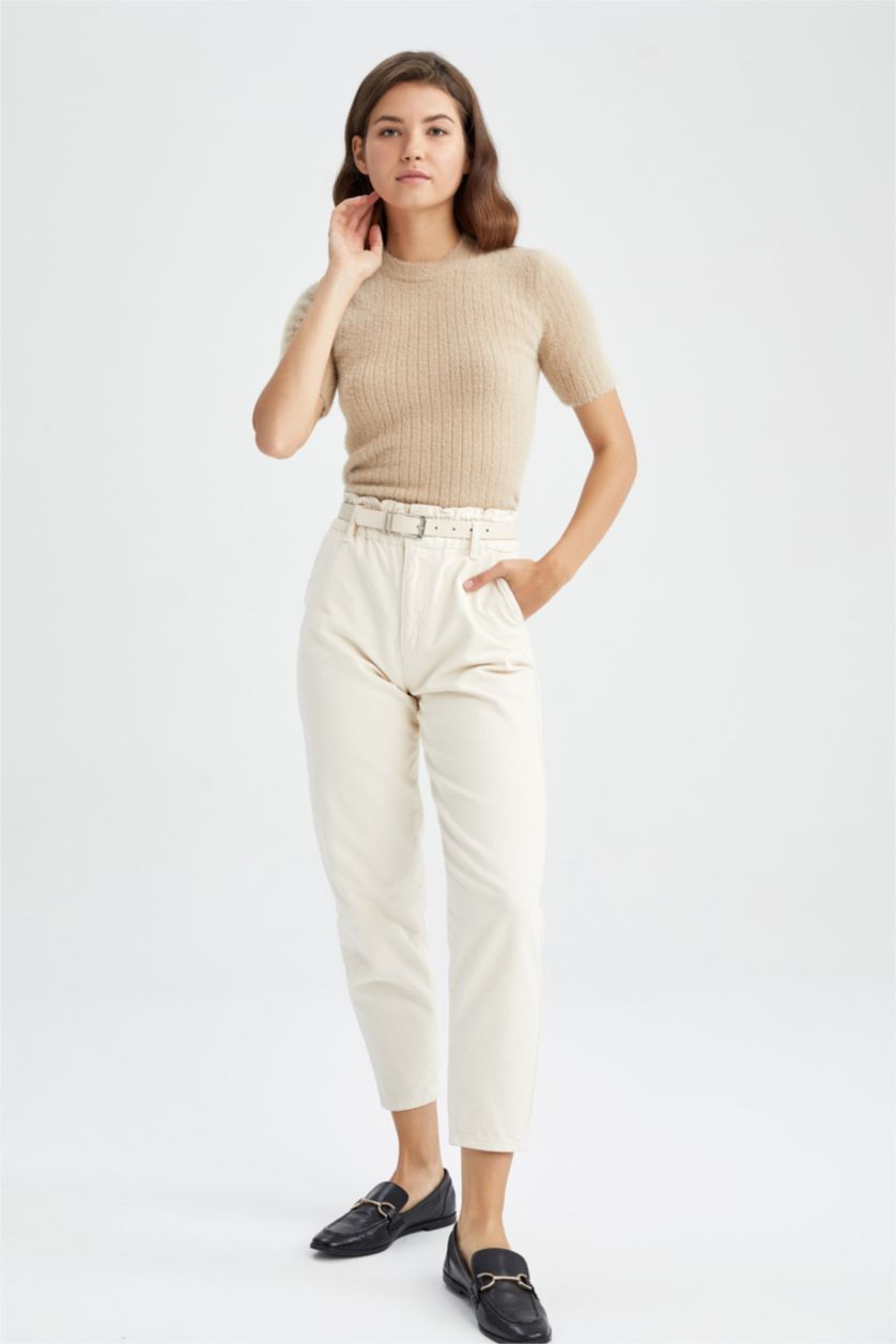 WOMAN Light Lilac Fitted Crew Neck Sweater