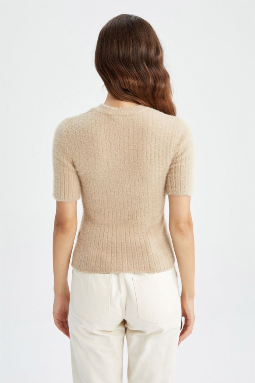 WOMAN Light Lilac Fitted Crew Neck Sweater