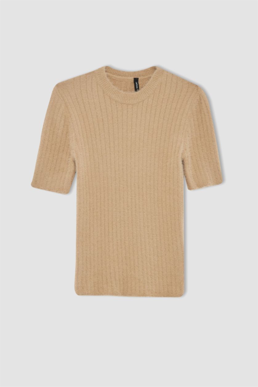 WOMAN Light Lilac Fitted Crew Neck Sweater