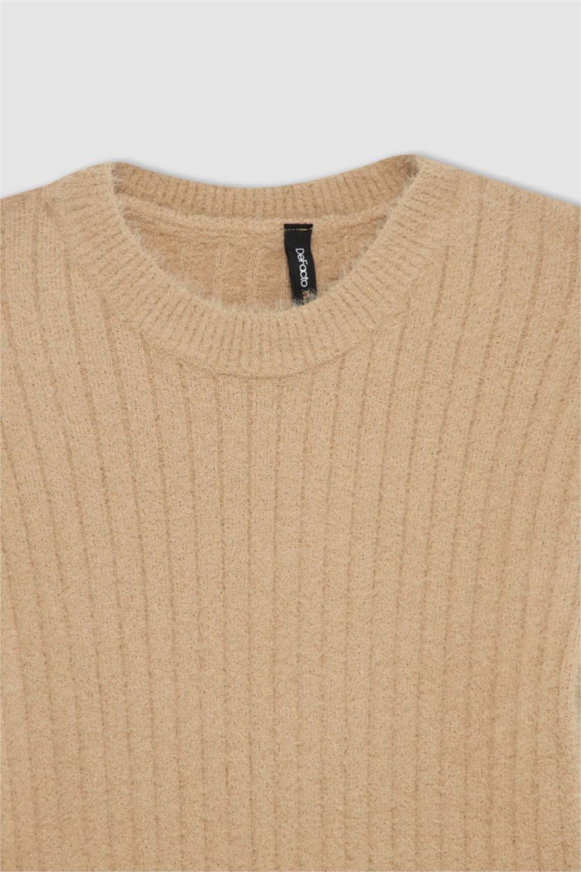 WOMAN Light Lilac Fitted Crew Neck Sweater