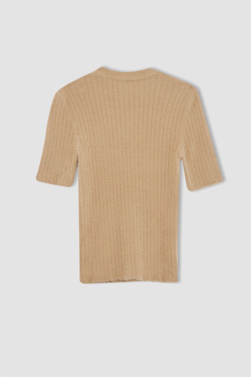 WOMAN Light Lilac Fitted Crew Neck Sweater