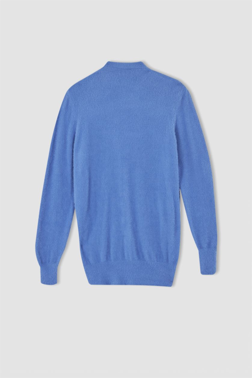 FEMME Bleu Cardigan boutonné à col en V coupe classique