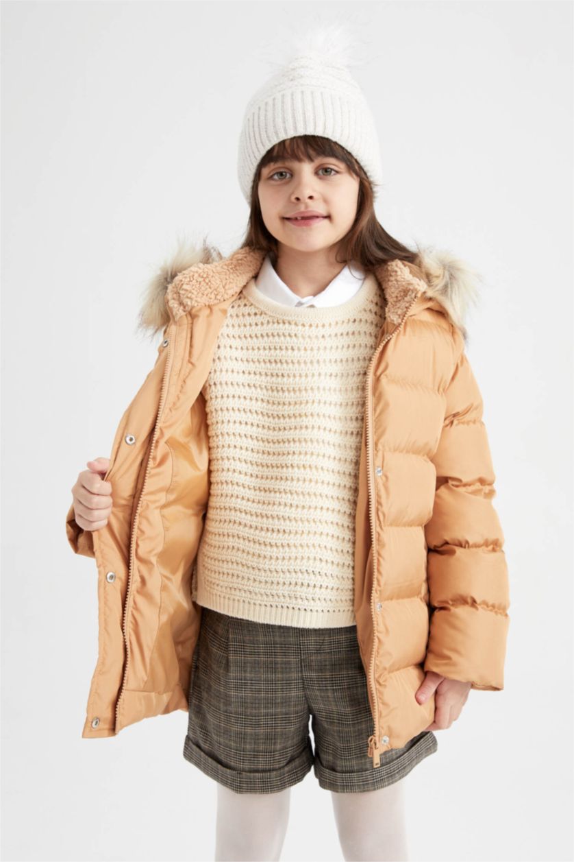 Дівчачий Верблюжа шерсть Парка стандартного крою для дівчаток