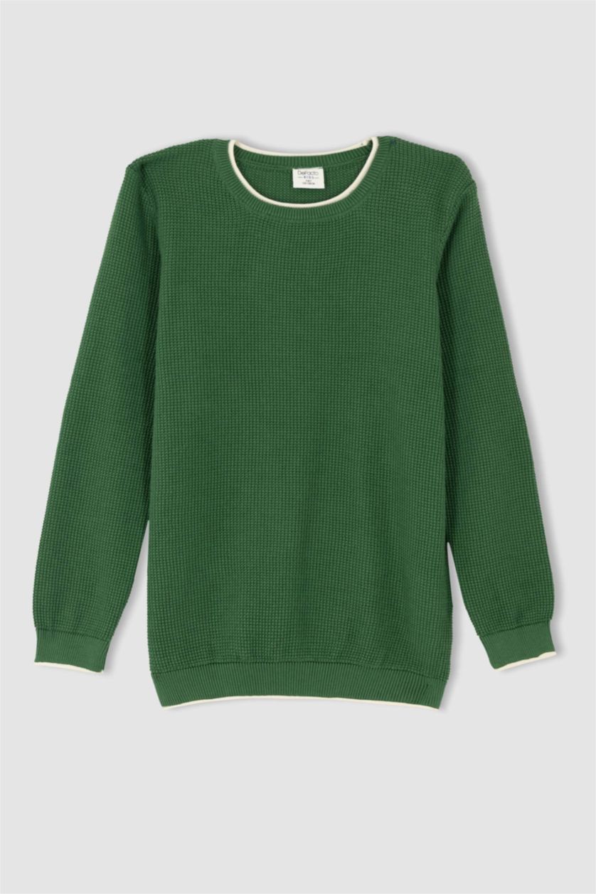 Мальчики и подростки Хаки Свитер с круглым вырезом для мальчиков