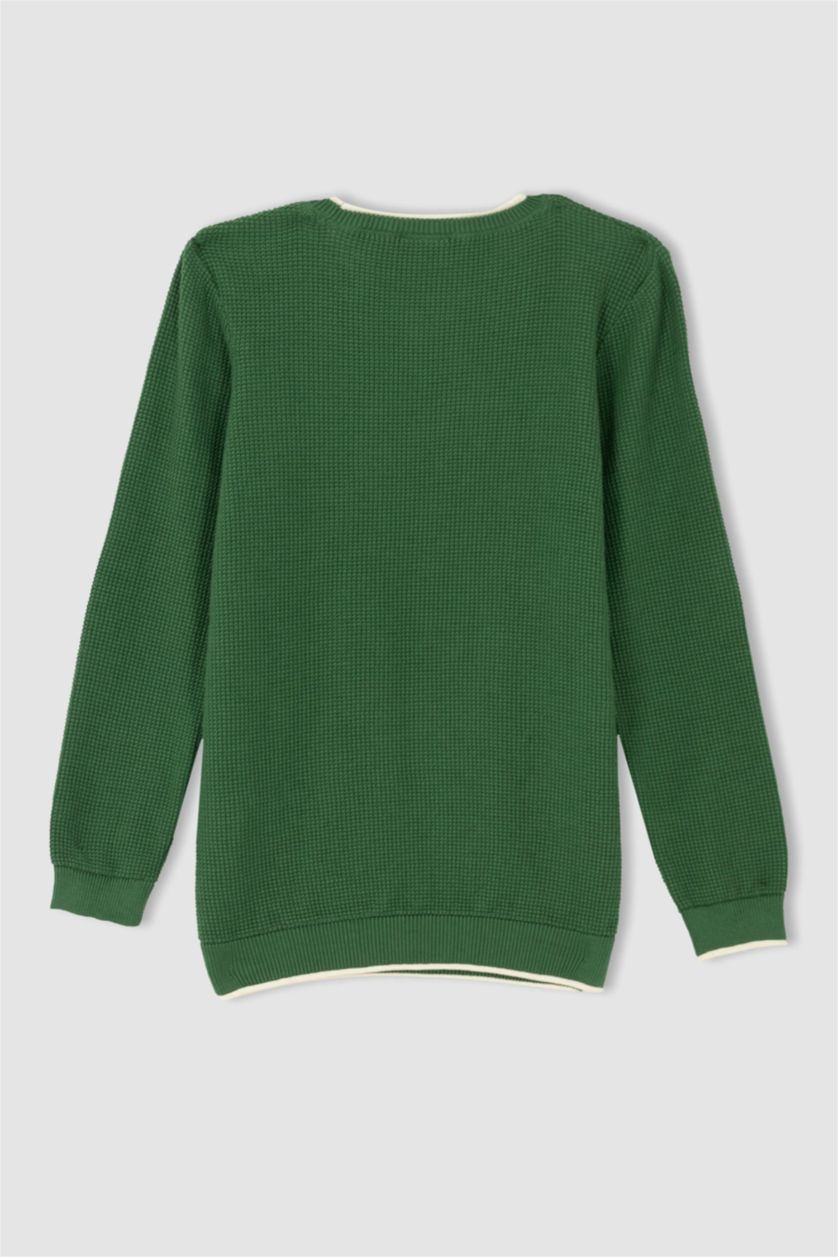 Мальчики и подростки Хаки Свитер с круглым вырезом для мальчиков