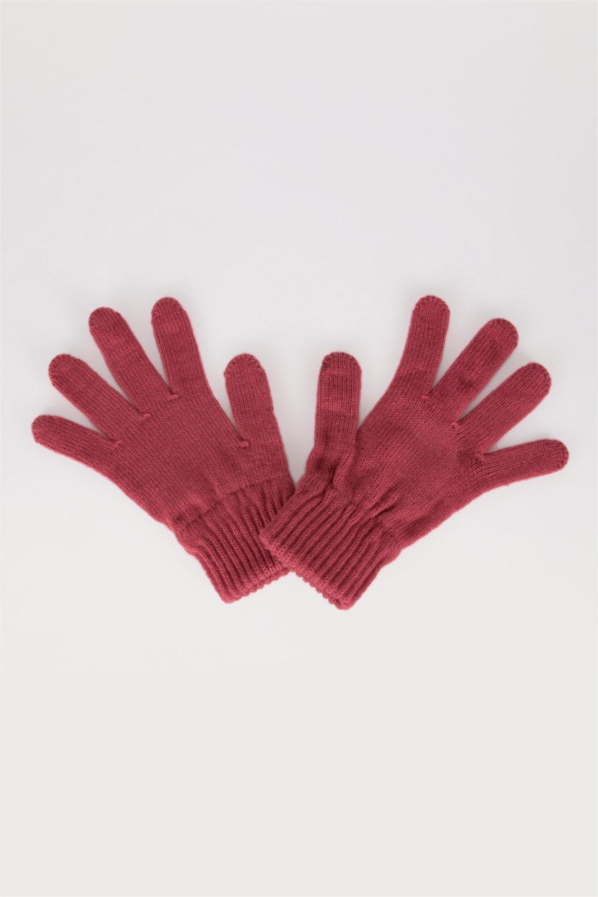FEMME Bordeaux Gants De Tricot Femme