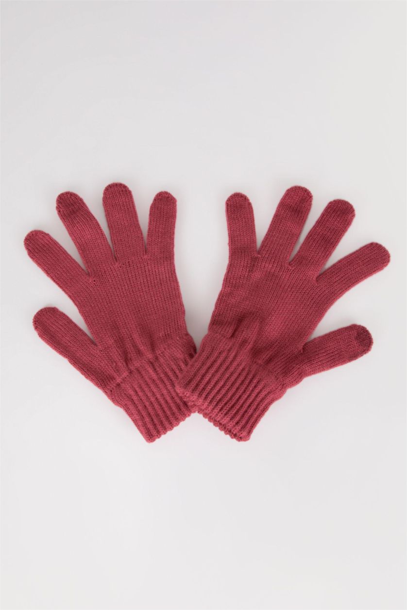 FEMME Bordeaux Gants De Tricot Femme
