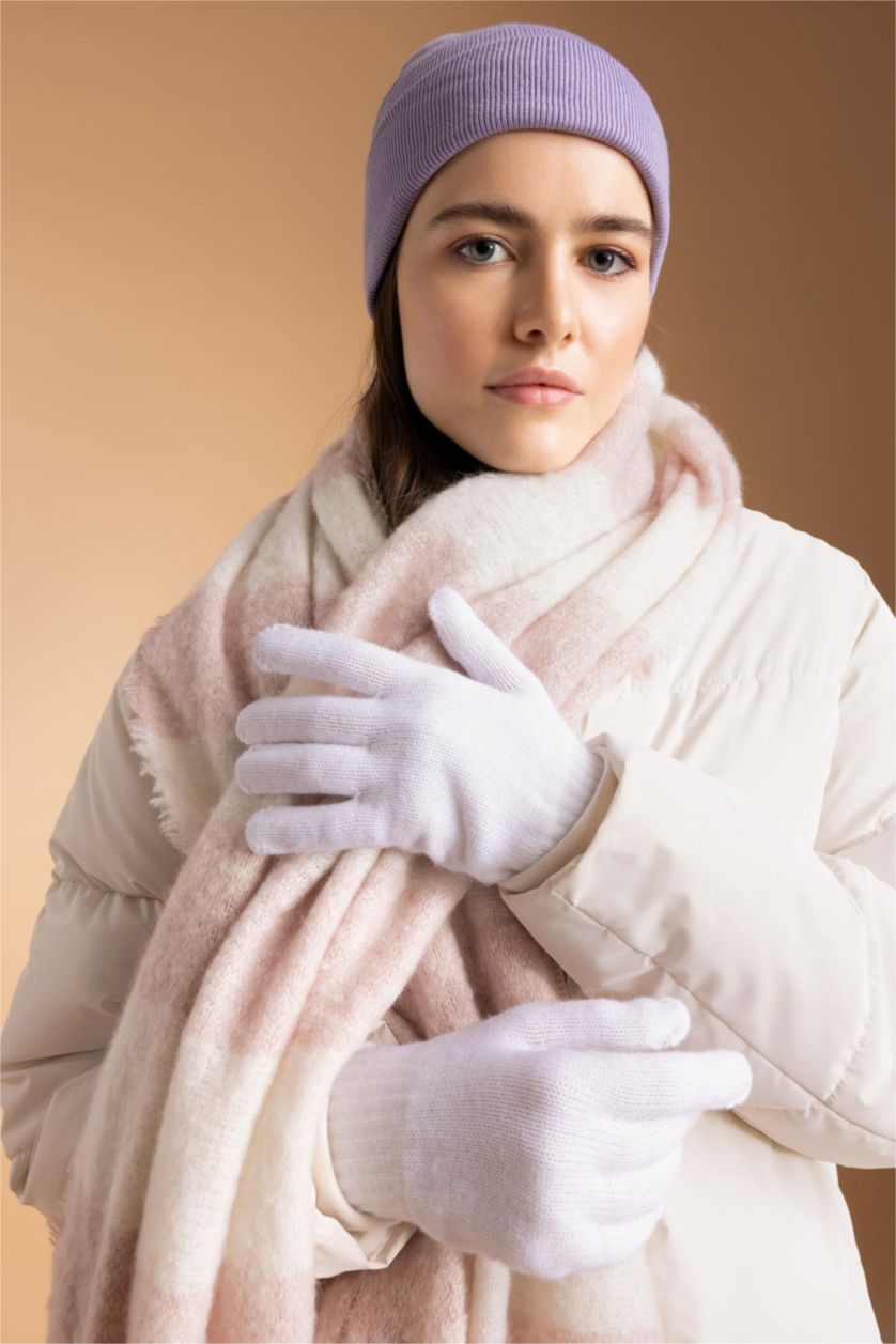 Kadın Ekru Kadın Triko Eldiven