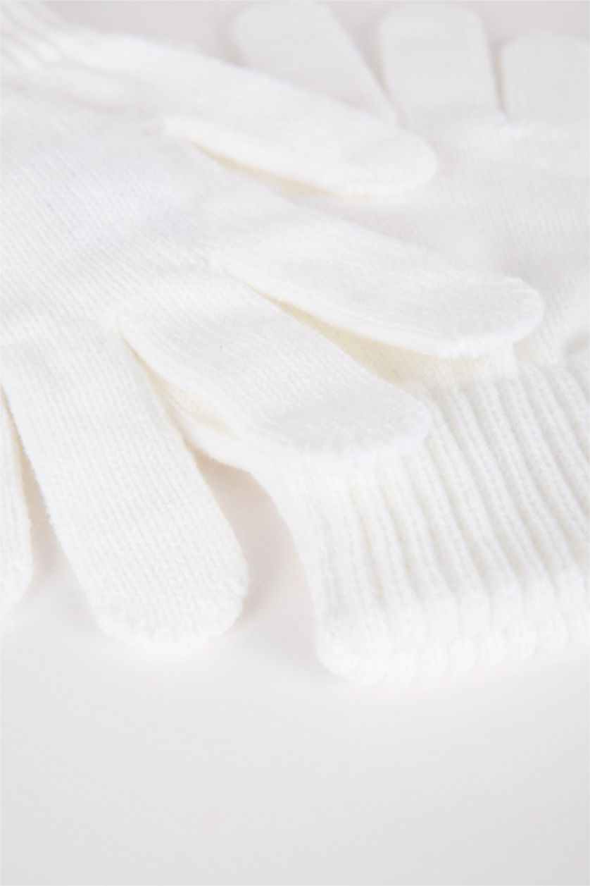 Kadın Ekru Kadın Triko Eldiven