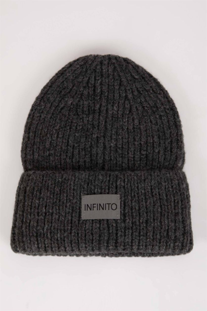 MAN Anthracite Man Woven Labeled Beanie