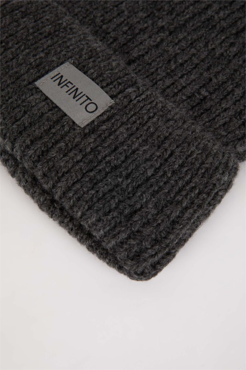 MAN Anthracite Man Woven Labeled Beanie