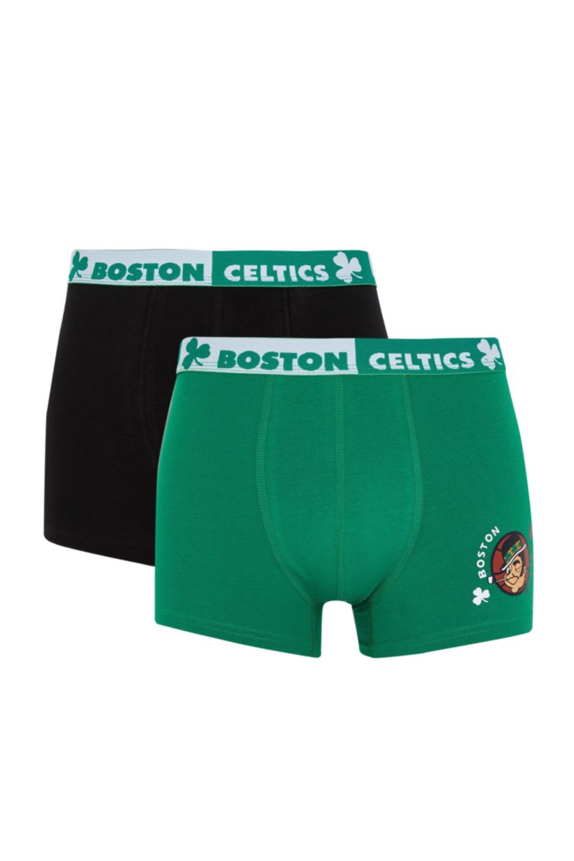 MAN Black 2 Pack Slim Fit NBA Boston Celtics Printed Boxer Set