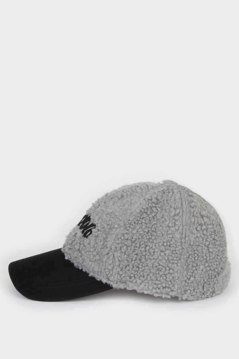 Kadın Gri Kadın Pamuklu Cap Şapka