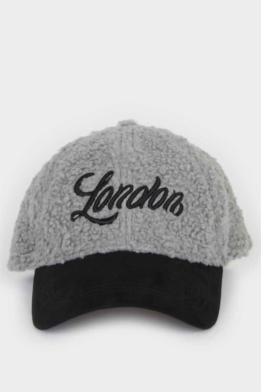 Kadın Gri Kadın Pamuklu Cap Şapka