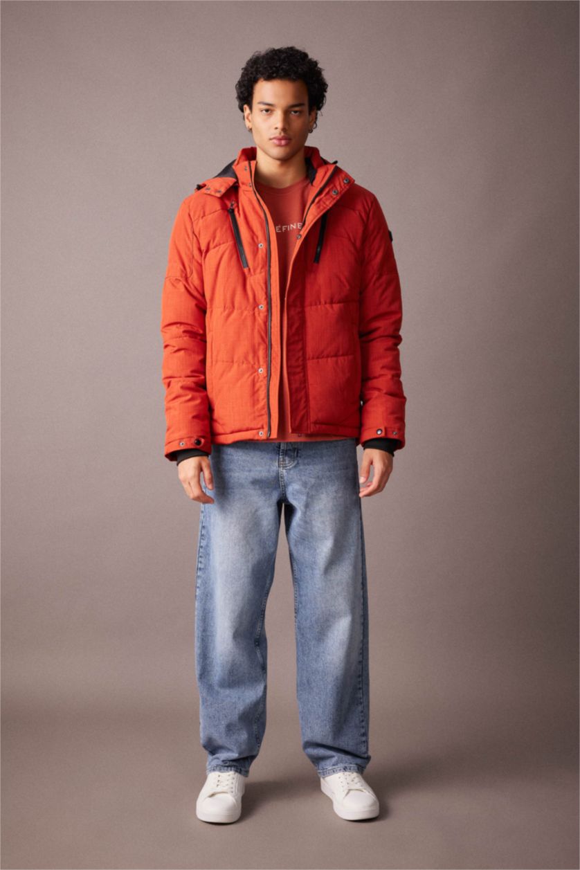 MAN Orange Puffer Jacket