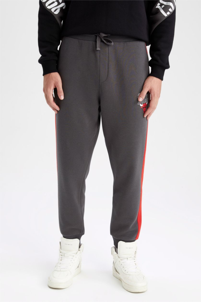 Erkek Antrasit Regular Fit Kalın Sweatshirt Kumaşı Jogger