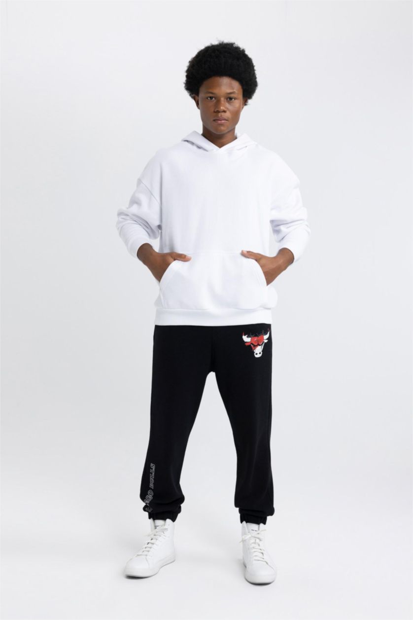 MAN Black DeFactoFit NBA Chicago Bulls Oversize Fit Jogger Sweatpants